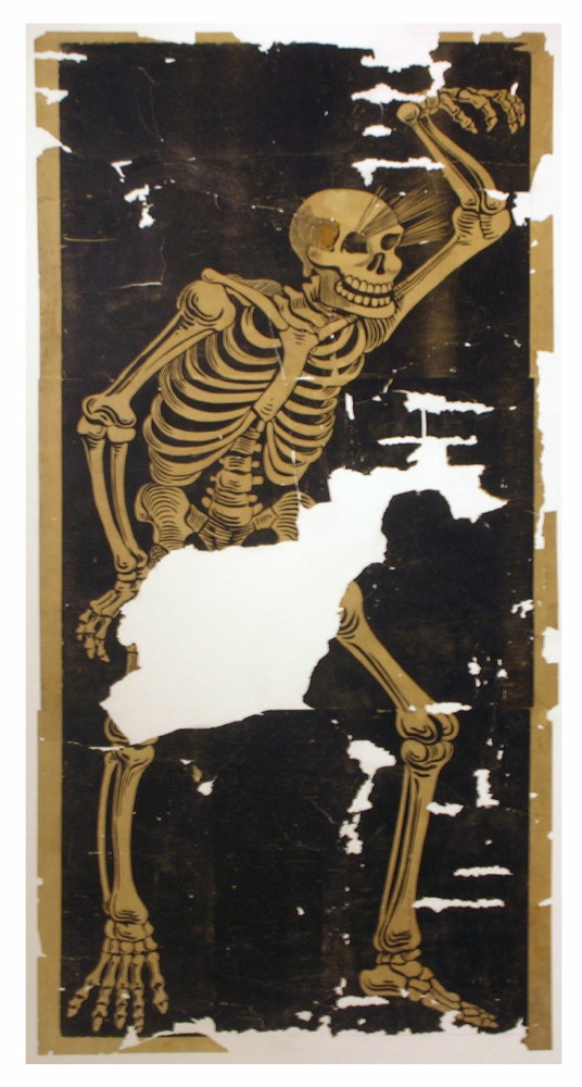 original vintage medicine show advertising poster before restoration