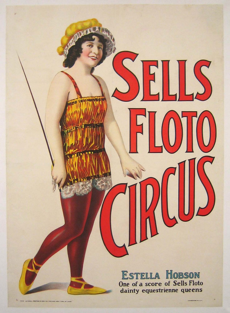 Sells-Floto - Ella Hobson - antique circus poster