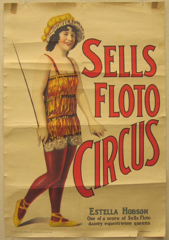 Sells-Floto - Ella Hobson - antique circus poster